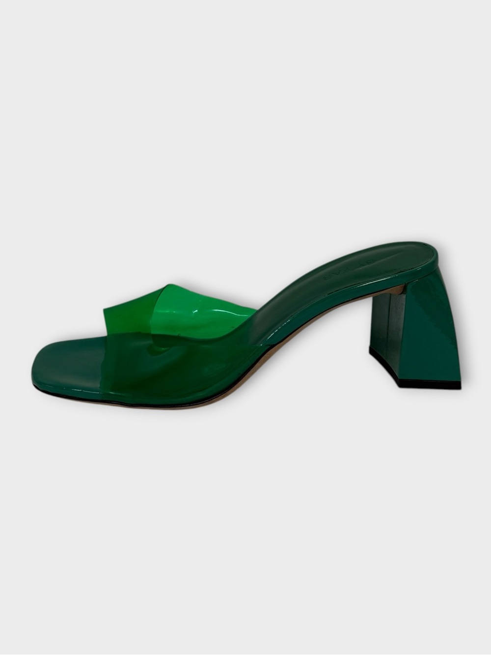 By Far Green PVC Slide Sandals